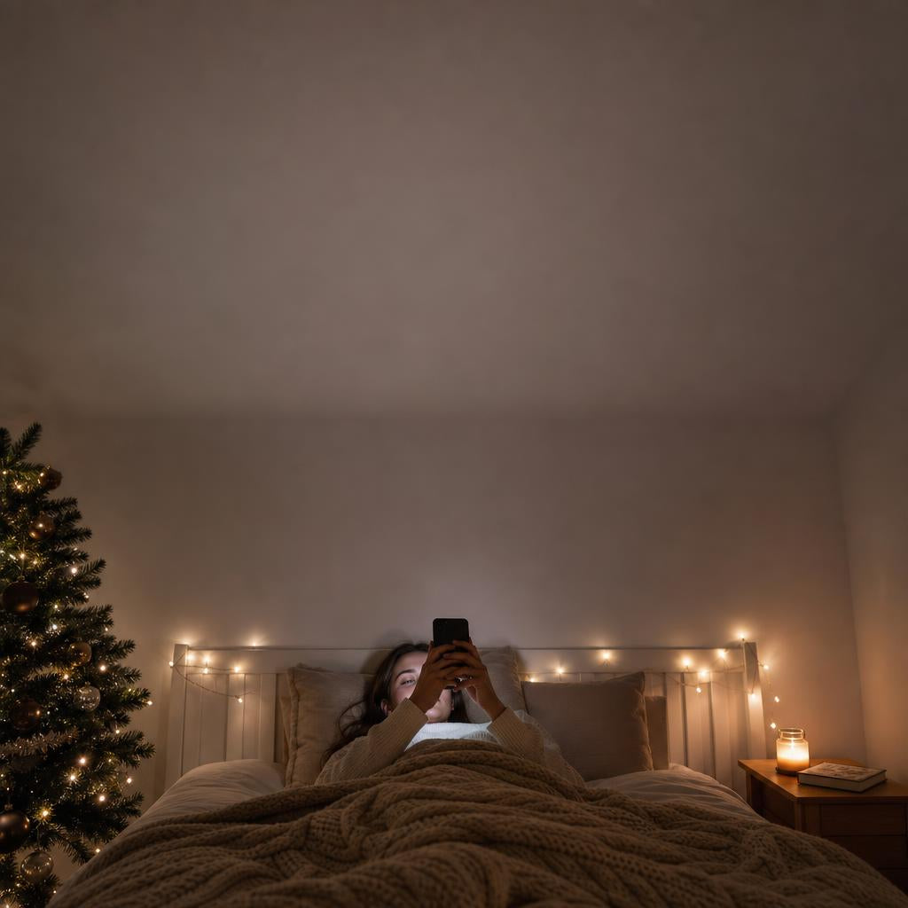 Before: watching a movie on a tiny phone screen in bed